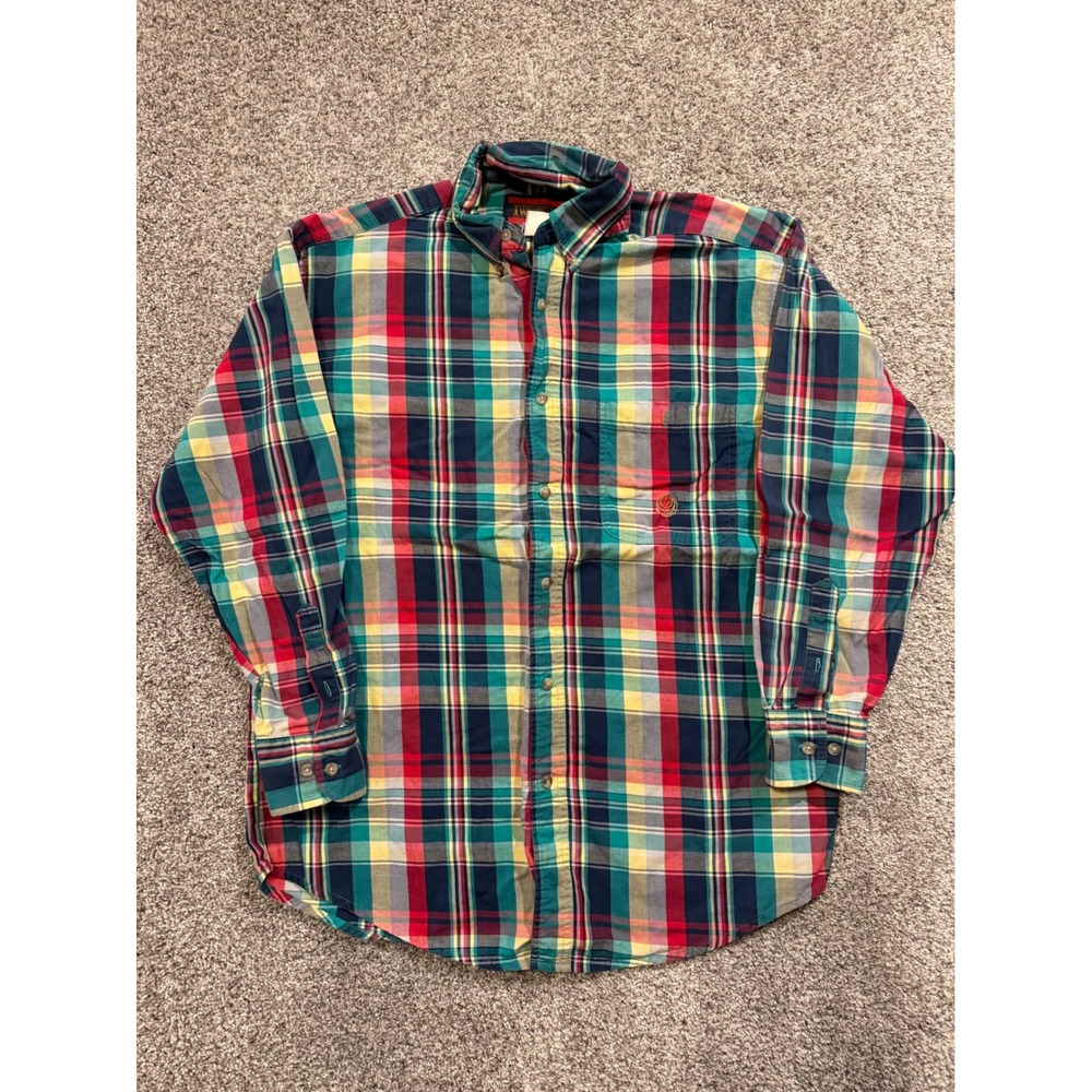 TwentyX Shirt Mens Medium Plaid Long Sleeve Button Up Multi Color